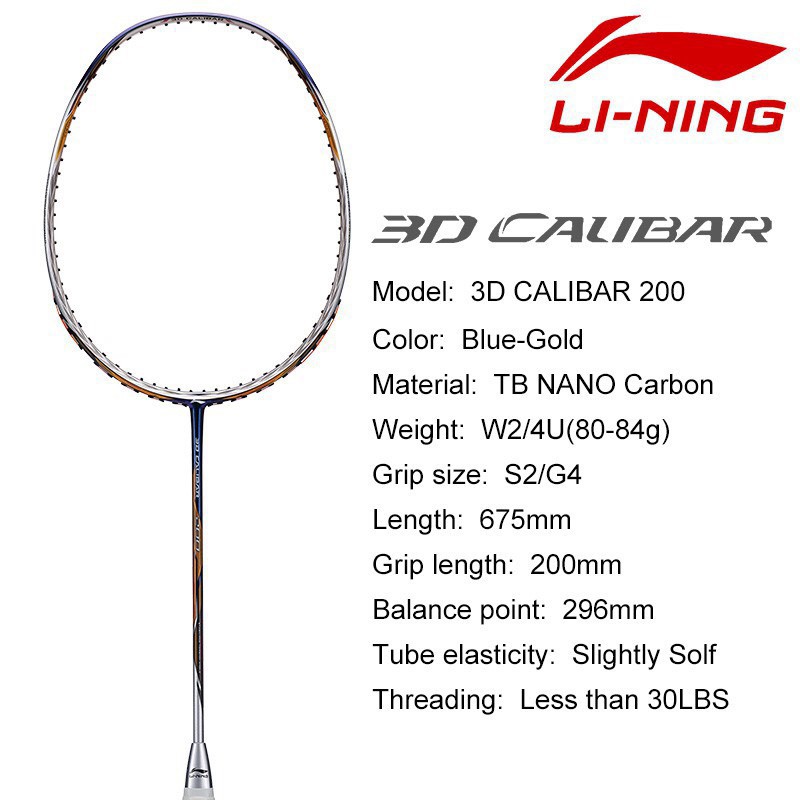 Vợt Cầu Lông Lining 3D Calibar 200 Chính Hãng