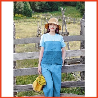 Set Nữ Ống Rộng Chất Liệu Linen