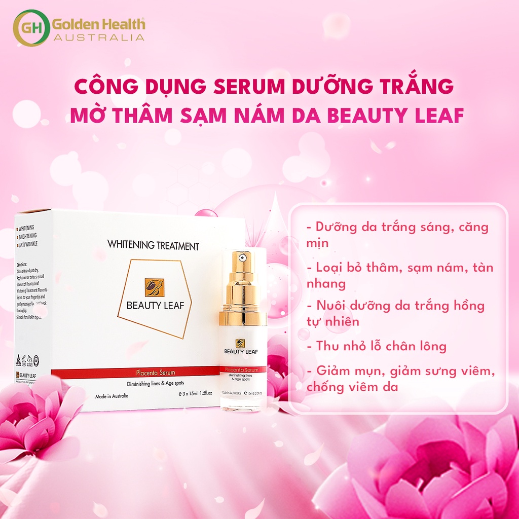 [GOLDEN HEALTH] Tinh chất serum trắng da, chống nhăn, ngừa lão hóa nhau thai cừu Beauty Leaf