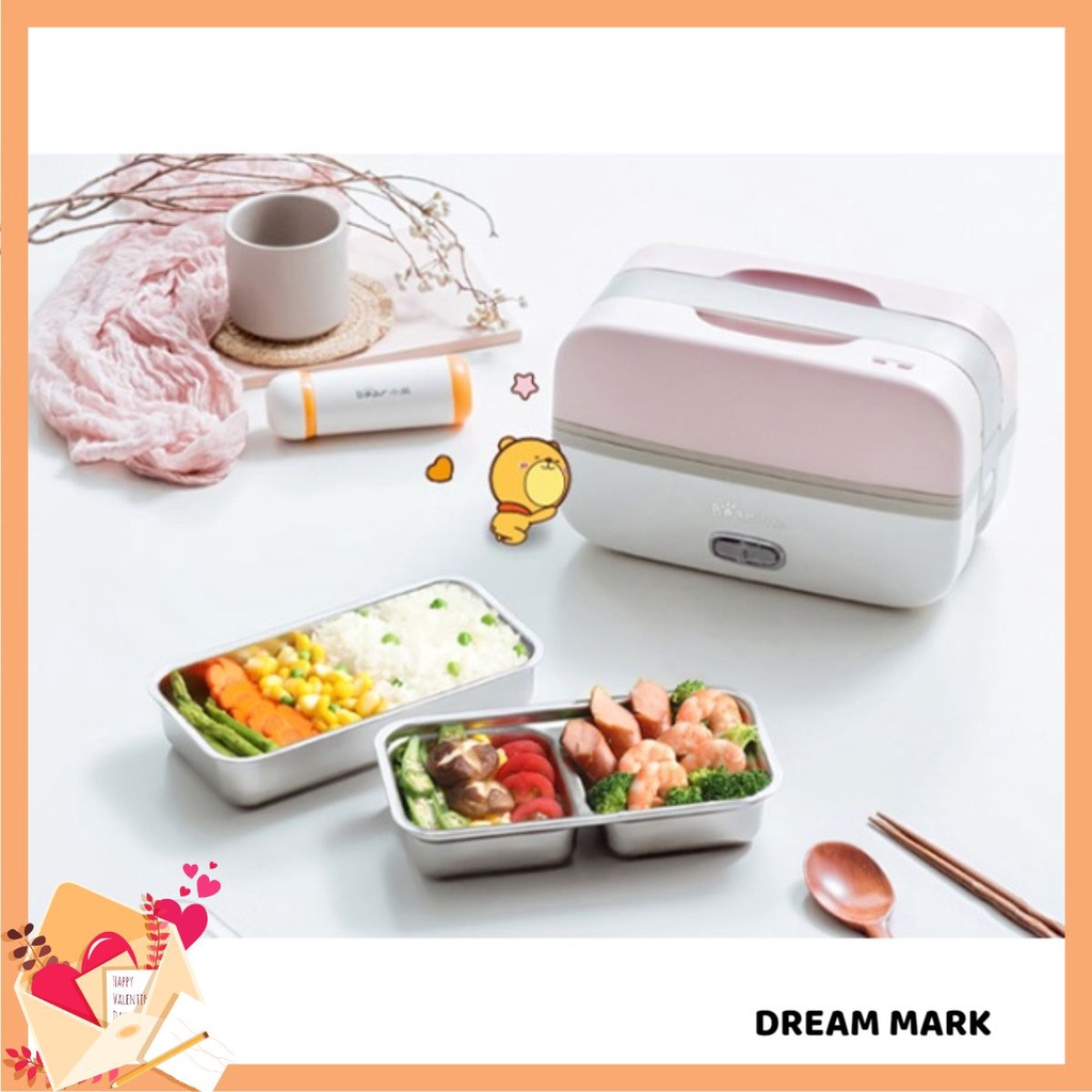 Hộp cơm cắm điện Bear DFH-P10C1, nấu chín, hâm nóng và giữ nhiệt cho thức ăn, dùng cho văn phòng