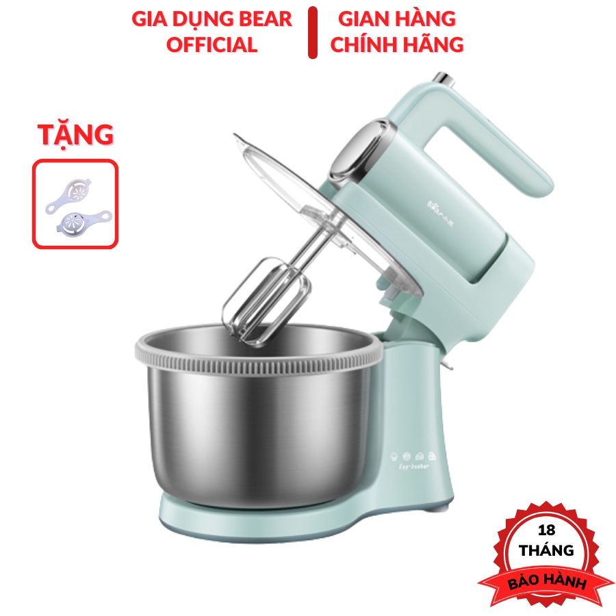 Máy Đánh Trứng Trộn Bột Để Bàn Đa Năng Bear DDQ-B03V1, Công Suất 300W, tháo rời cầm tay đánh_Bảo Hành 18 Tháng