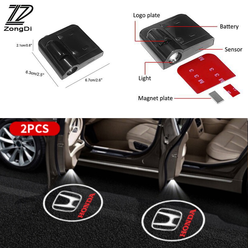 Set 2 Đèn Led Chiếu Logo Cho Xe Honda Civic CRV Jazz Fit Accord Insight HRV 2019 Odyssey