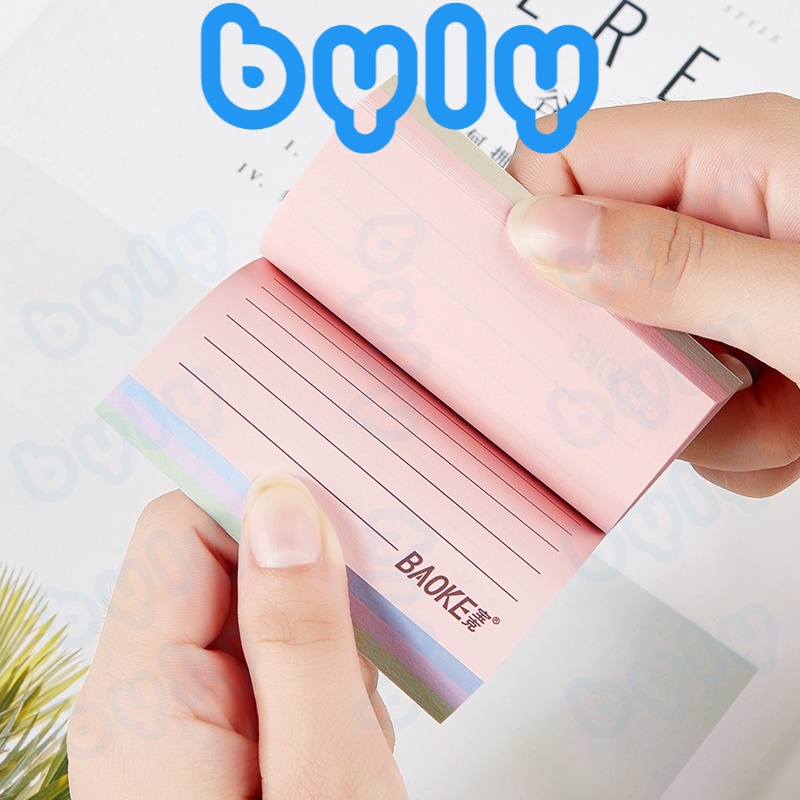 Sticky Note 4 màu pastel - macaron có dòng kẻ 100 tờ Baoke TZ6000 - TZ6006 - ByLy Store