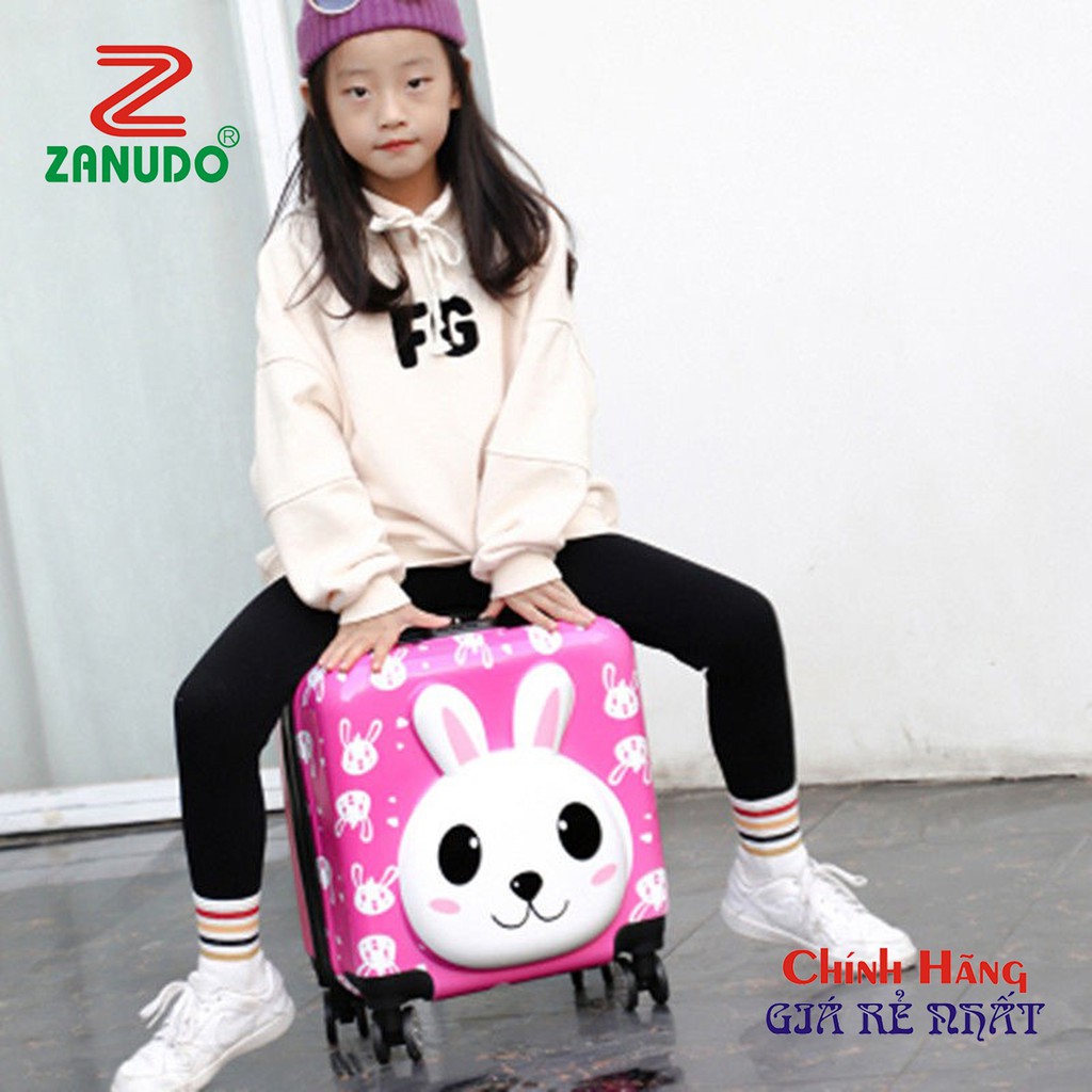 Quà tặng cho bé yêu. Vali nhựa kéo trẻ em. Vali vuông Size 18 inch cho bé trai và gái.Nhựa PC, an toàn khi dùng