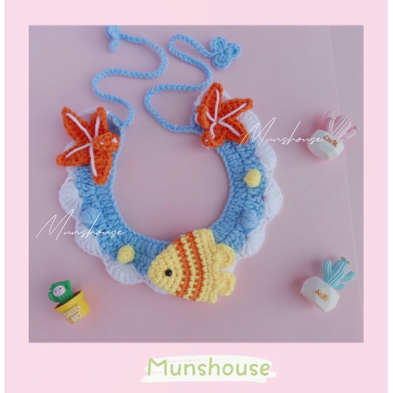 Yếm len đại dương xinh cho chó mèo