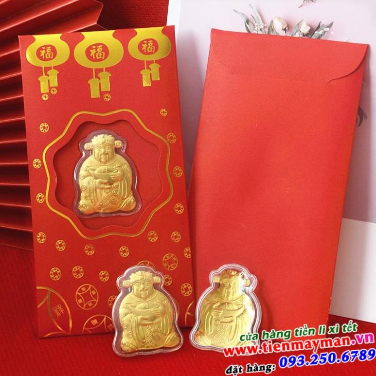 Bao lì xì thần tài vàng 24k từ Đài Loan quà tặng Tết 2023