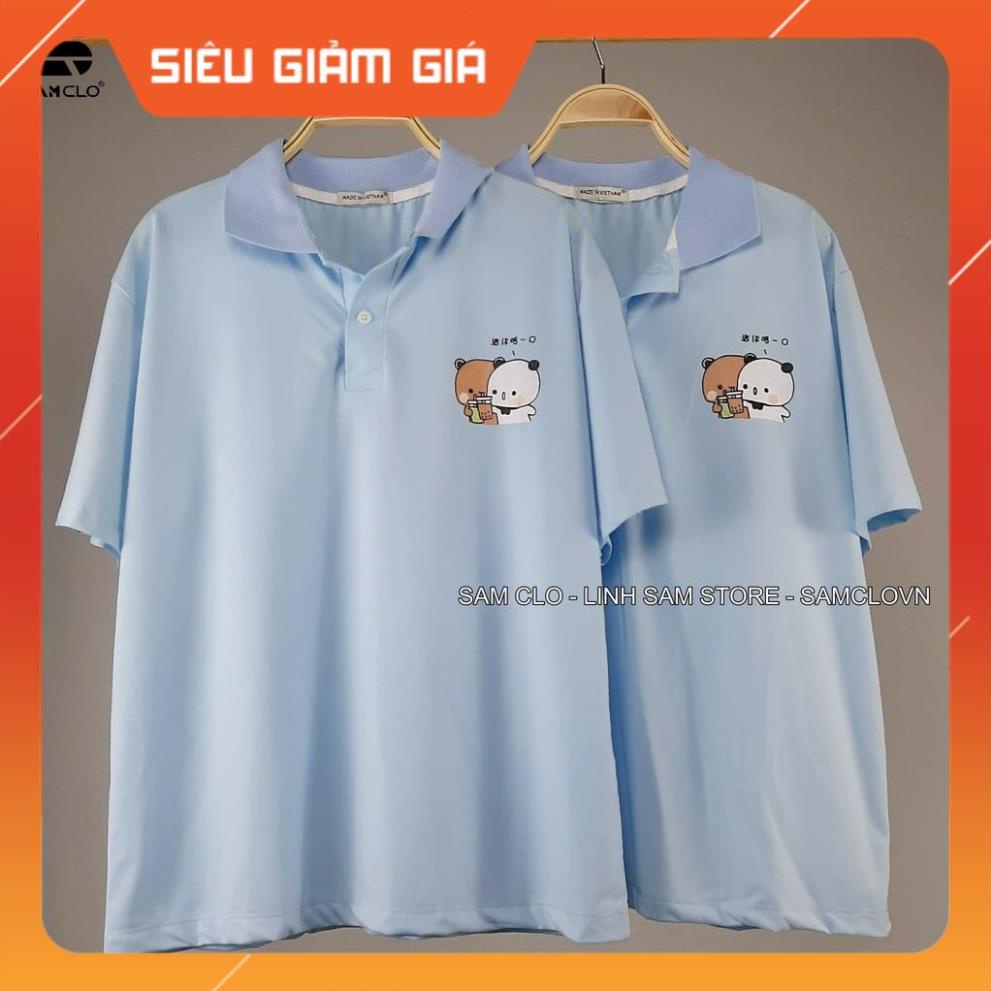 Áo thun Polo tay lỡ form rộng nữ SAM CLO phông freesize unisex mặc đi học, nhóm, lớp in hình 2 CON MÈO