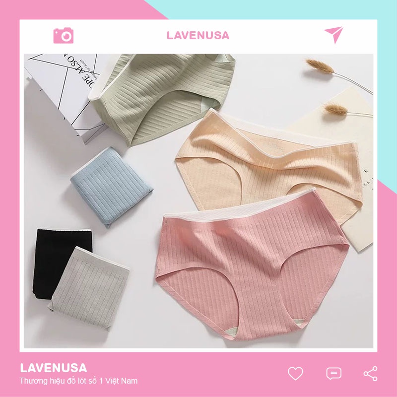 Quần lót nữ Cotton không đường may cao cấp kháng khuẩn mềm mại LAVENUSA QL63
