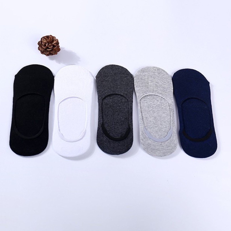 Tất Lười Nam, Tất Nam mang Giày Lười vải cotton mềm mại thoáng mát, Có đệm cao su chống trượt gót chân