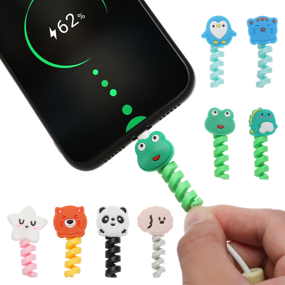 ME Soft Data Line Protector Cartoon Wire Cord Protectors Charging Cable Cover USB Silicone Protective Case Winder Cover Tube Cable