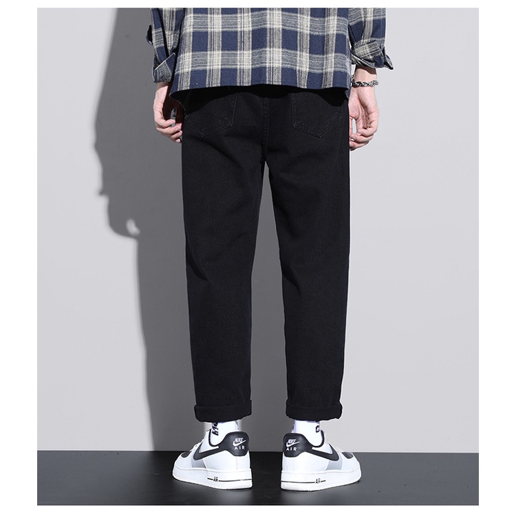 Quần Jean baggy nam phong cách Hàn Quốc dáng bò ống suông rộng màu đen - Xu hướng - Hottrend