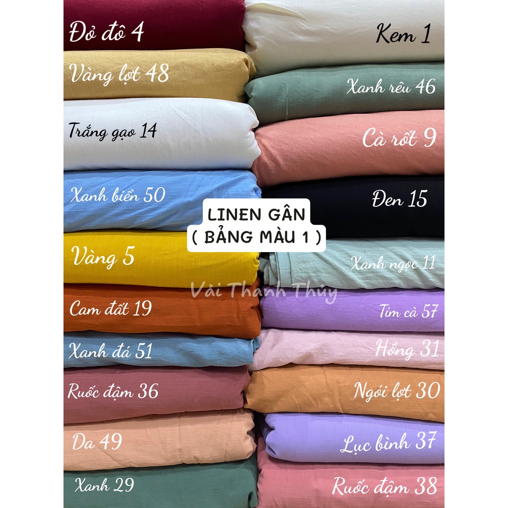 VẢI LINEN GÂN - VẢI CÔNG SỞ- DÒNG VẢI CAO CẤP ( bảng màu 1 )