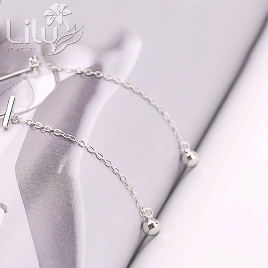 Bông tai BK - dài bi tròn-BT452