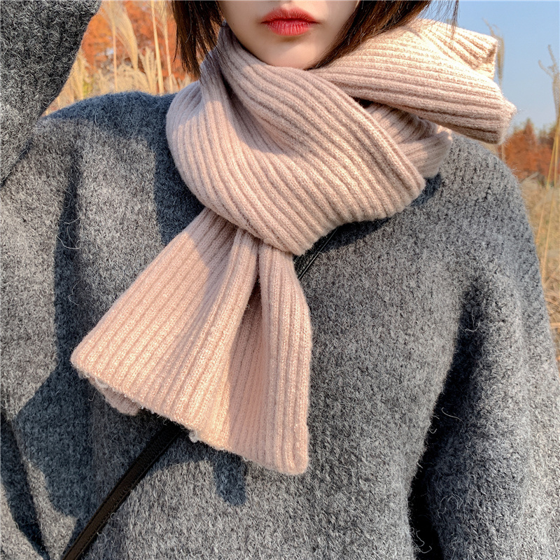 Ins ngắn khăn nữ mùa đông màu len sợi đan cổ sinh viên Hàn Quốc phiên bản của cặp đôi nam Hoang Dã mùa đông