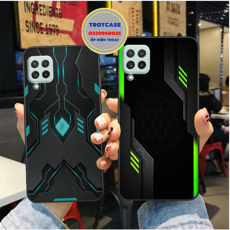 Ốp lưng điện thoại Samsung A22 4G - Samsung A22 5G - Samsung A12 - in hình đường nét xanh và đỏ chất lượng