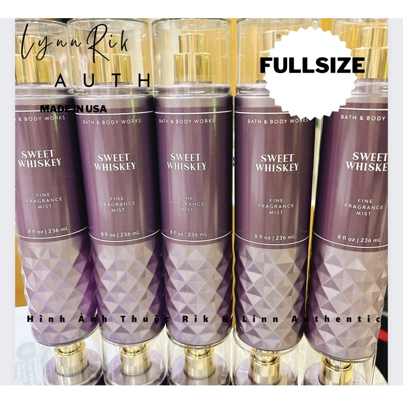 Auth_ Fullsize SWEET WHISKEY _Xịt Thơm Body Mist Toàn Thân Bath & Body Works Usa