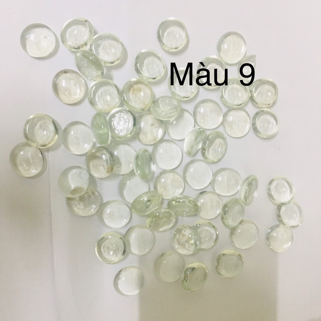 Đá màu trang trí bể cá, thủy sinh gói 500g - Sỏi thủy tinh trang trí trắng trong suốt