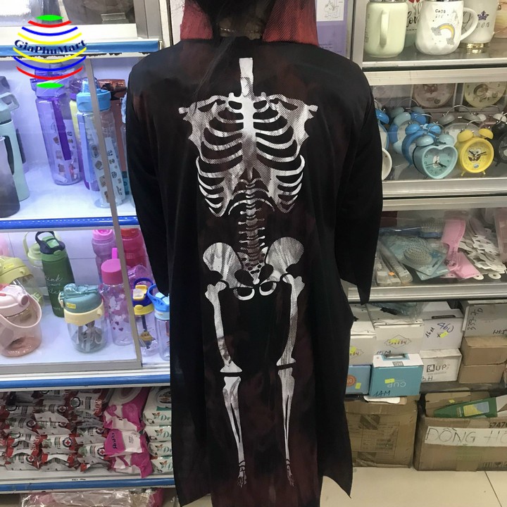 Áo Choàng Halloween Cướp Biển - Áo Choàng Bộ Xương Lửa