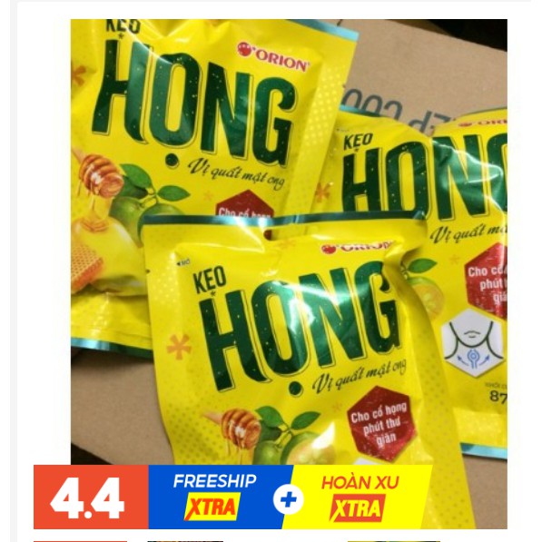 [ XẢ KHO THANH LÝ] COMBO 5 Gói Kẹo ngậm họng Orion Vị Quất Mật ong gói 87,5g (25 viên) Giúp giảm ho, long đờm