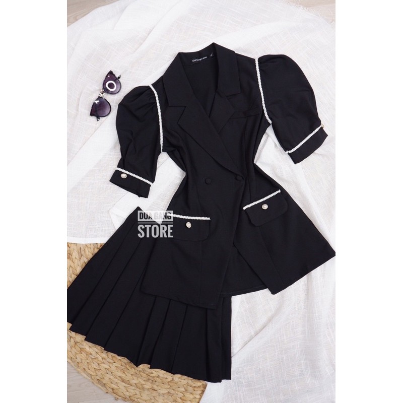 Bộ vest thanh lịch kèm chân váy xếp li Dưa Gang Store SVT01 chính hãng | BigBuy360 - bigbuy360.vn