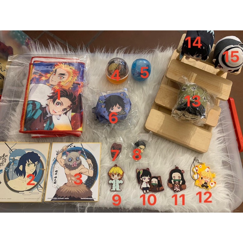 [TÁCH SET] Tổng hợp goods Kimetsu no Yaiba móc chìa khoá mochi mochi mascot khăn gacha badge ví bóp chính hãng Nhật Bản