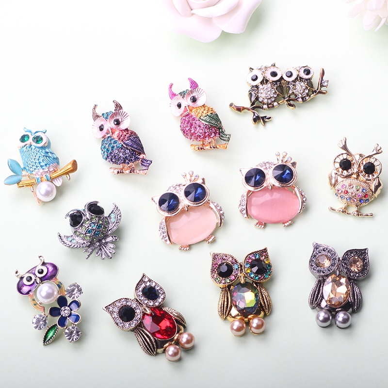 Trâm Cài Áo Hình Cú Mèo Đính Đá Thời Trang