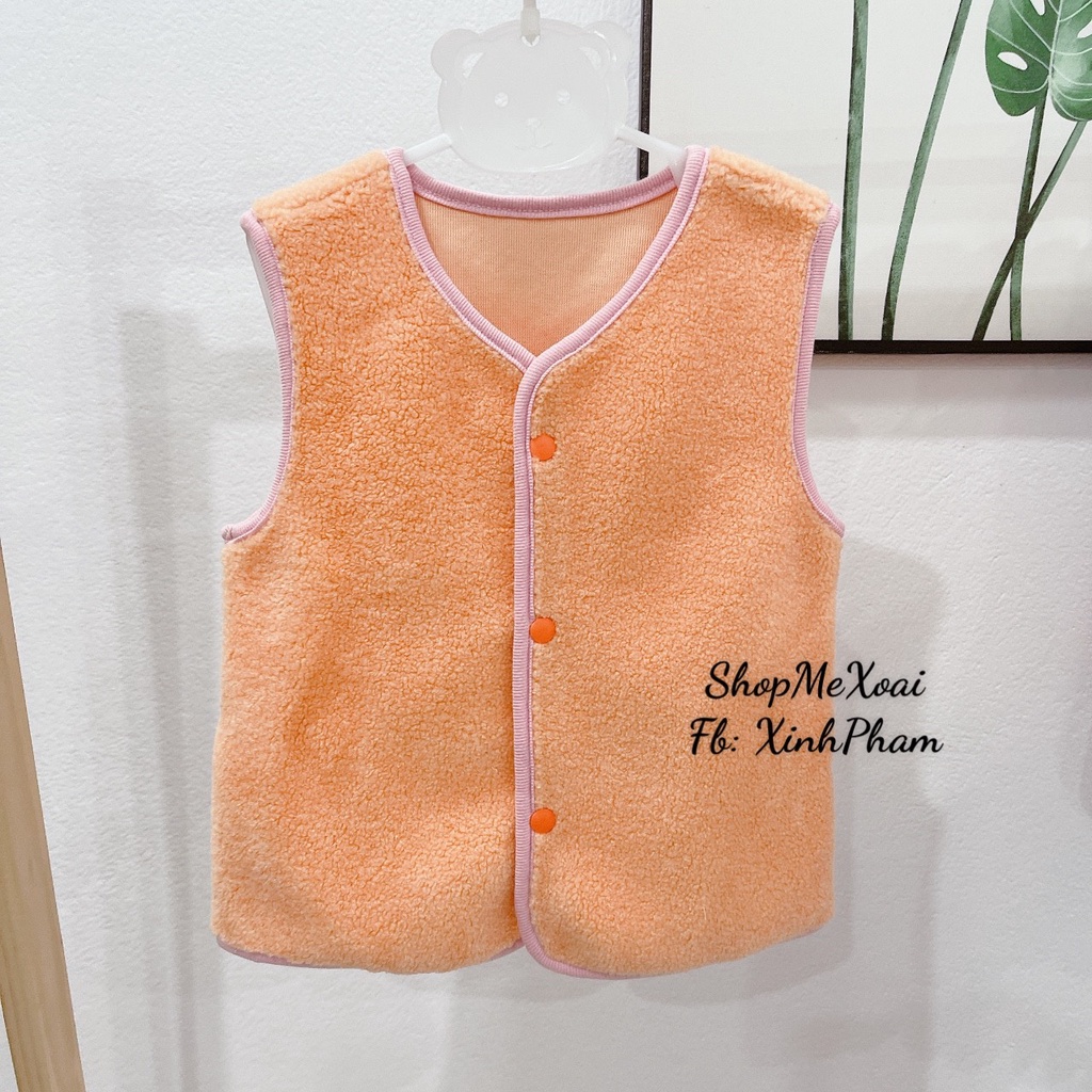 Áo Gile Xuất Hàn Lông Cừu Cho Bé 8-14kg 2 màu cam và tím