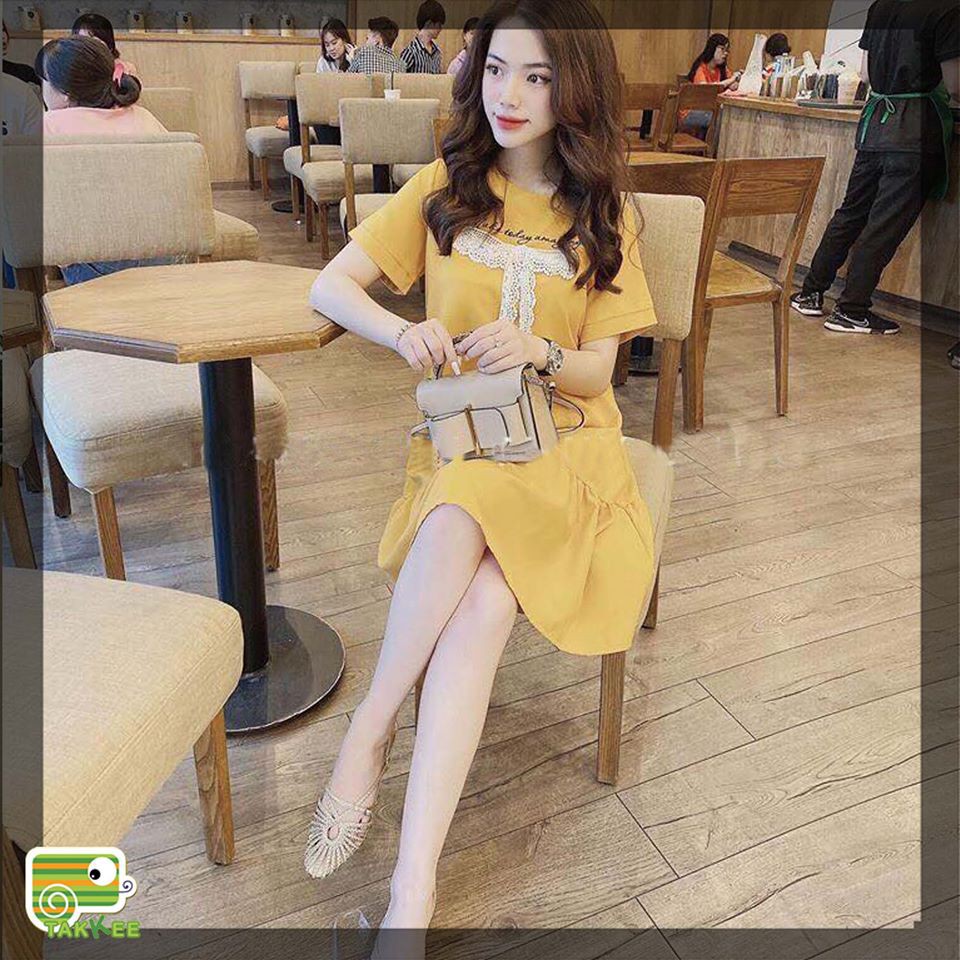 váy đầm dáng suông baby doll nở cổ siêu hót
