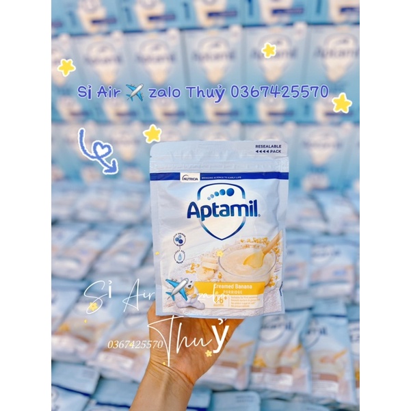 Bột ăn dặm hữu cơ Aptamil nội địa Anh cho bé 4m+ vị chuối , ngô , gạo 125g