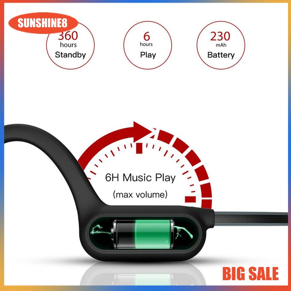 【SUN】Wireless Headphones Bone Conduction Sport Headset With Mic For Smartphones