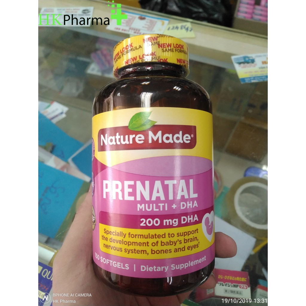 [Tặng quà] Vitamin Bầu Nature Made Prenatal Multi DHA 150 viên