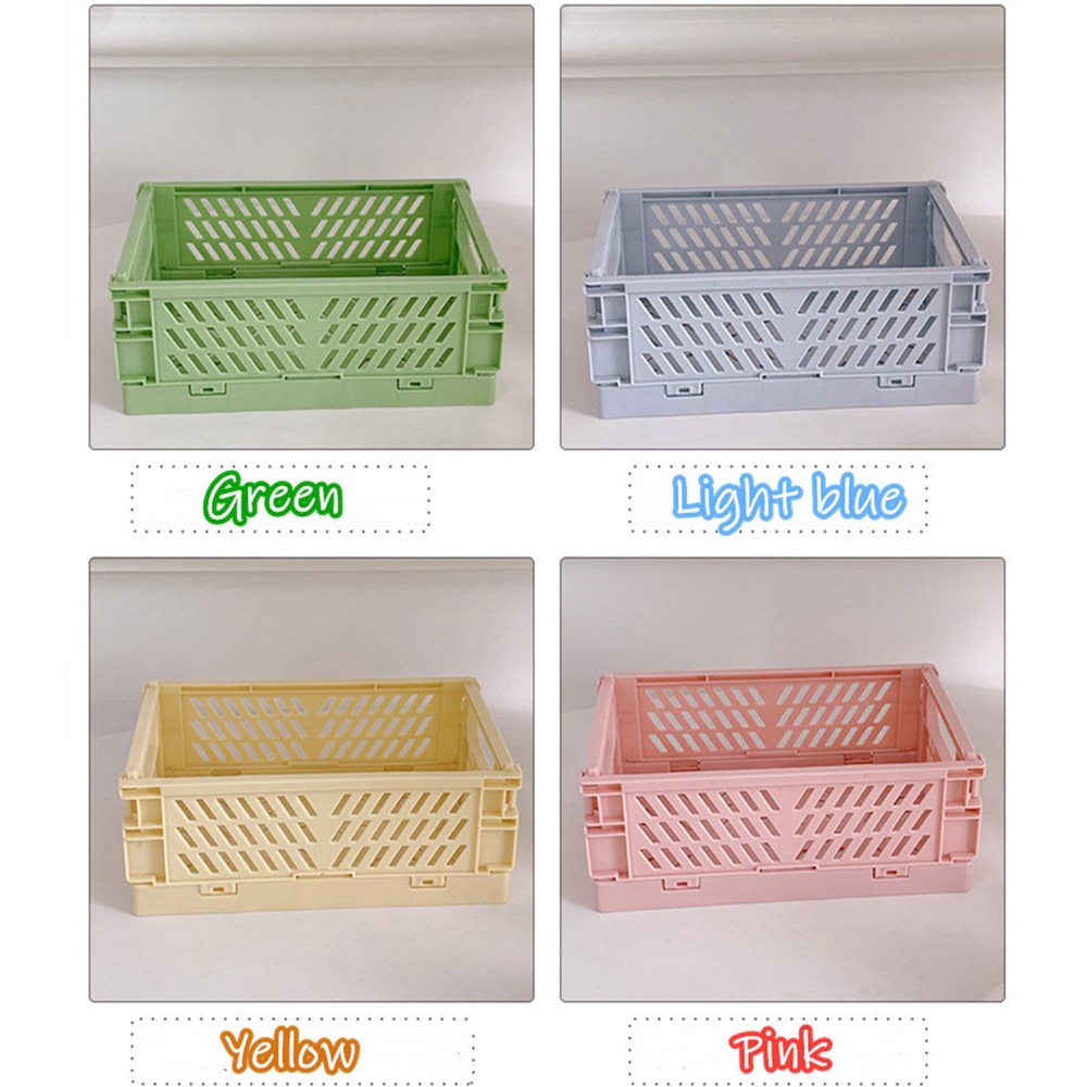 Hộp Nhựa Đựng Đồ Dùng Để Bàn Nhiều Màu Sắc Có Thể Gấp Gọn Tiện Dụng Cho Nhà Tắm / Văn Phòng