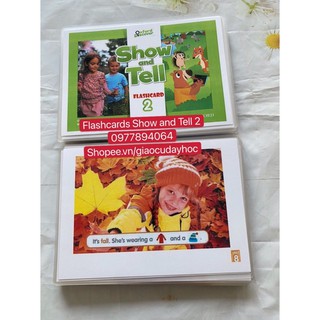 Flashcards  Show and Tell 1-2-3 ( Size A5- 2 mặt -ép plastics bền đẹp)
