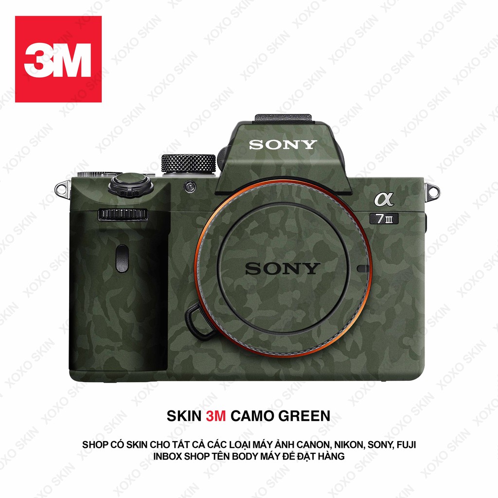 Miếng Dán Skin Máy Ảnh 3M Mẫu Camo Green Có Mẫu Skin Cho Sony, Canon, Nikon, Fuji