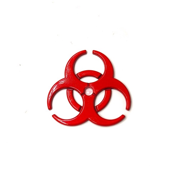 ZOMBIE OUTBREAK logo đỏ - Sticker hình dán metal kim loại 3D