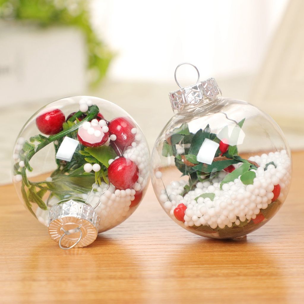PEWANY Cute Christmas Pendant PET Decorative Balls Xmas Tree Ornaments DIY Crafts Hanging Ball Filling Berry Festival Gift Multi-Style Home Decoration