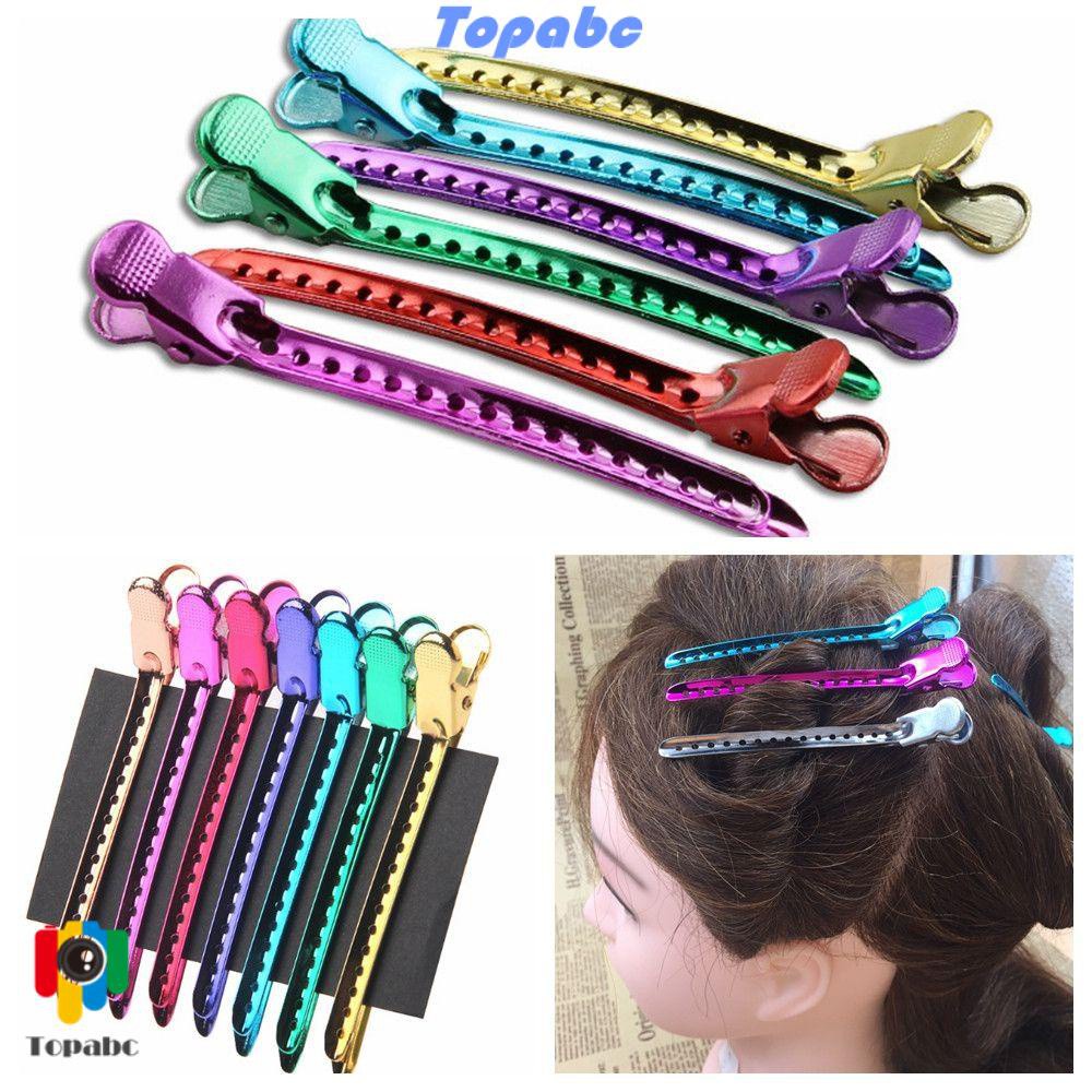 📞TOP💻 6/12 Pcs New Metal Hairpins Beauty Salon Clamps Hair Clips Women Styling Tools Hairdressing Hot Sale Duck Mouth/Multicolor