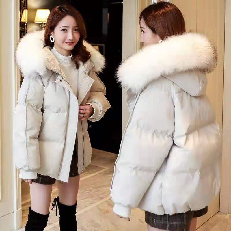 Áo Khoác Phao Nữ Mũ Lông, Áo Đại Hàn Nữ Lót Bông Dáng Rộng, Hàng Quảng Châu cao cấp
