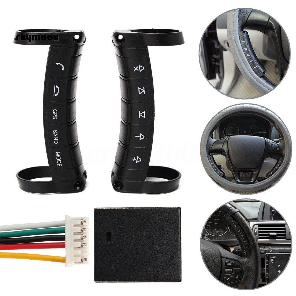 Nút Điều Khiển Từ Xa Không Dây Gắn Vô Lăng Xe Hơi Thông Dụng DVD GPS