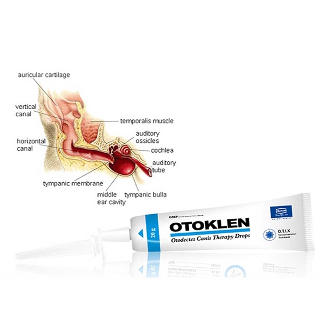 Chai nhỏ tai Otoklen Drops đuổi ve rận, viêm tai chó mèo [Hàng nhập chính hãng]