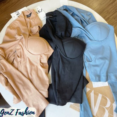 ⭕️ [CÓ HÌNH/VIDEO THẬT - HÀNG CAO CẤP] Áo Cúp Ngực Dài Tay Hàng Đẹp_Mã 086_GenZ Fashion