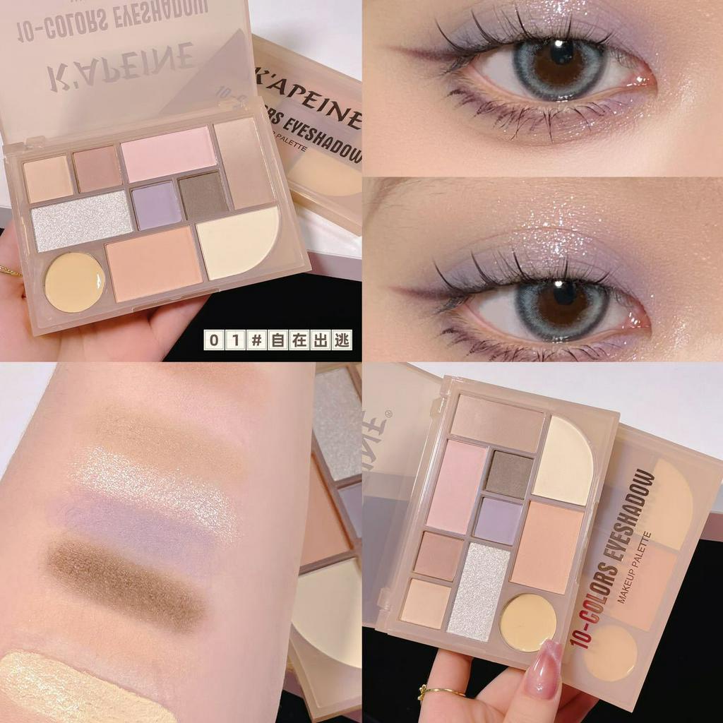 yakult Bảng Phấn Mắt K 'Apeine 10 Màu Tông Nhũ Và Lì Trang Điểm Sáng Da Chống Nước