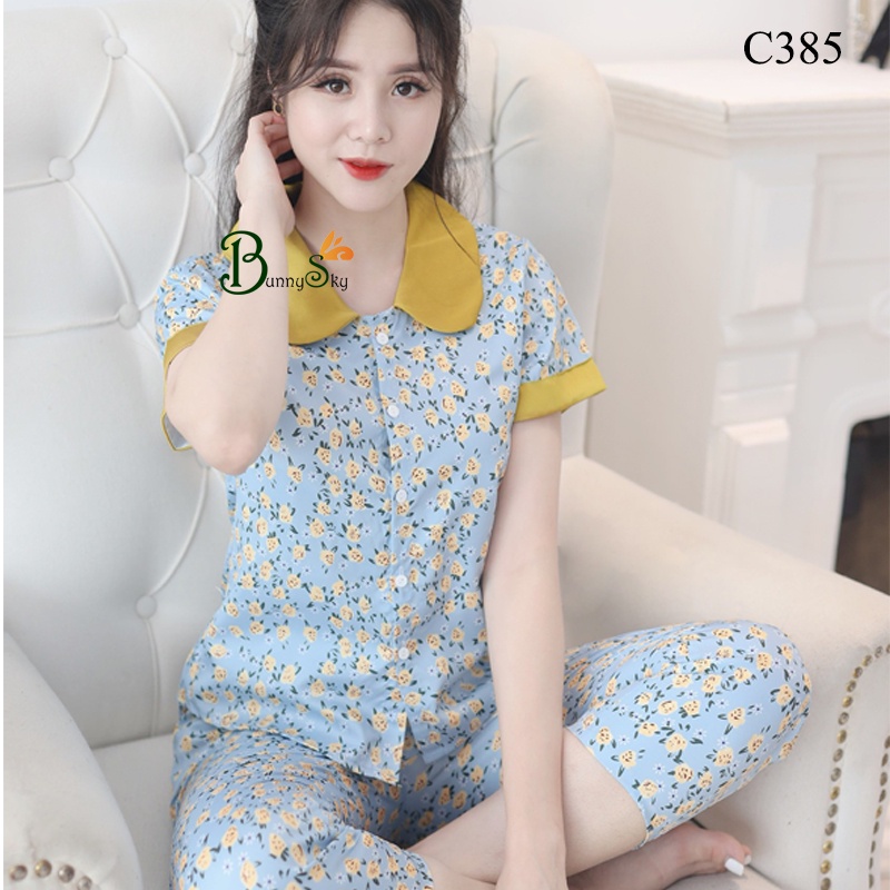 [BunnySky] Đồ bộ nữ, quần áo nữ mặc nhà, đồ bộ mặc nhà kẻ caro thô mềm mịn