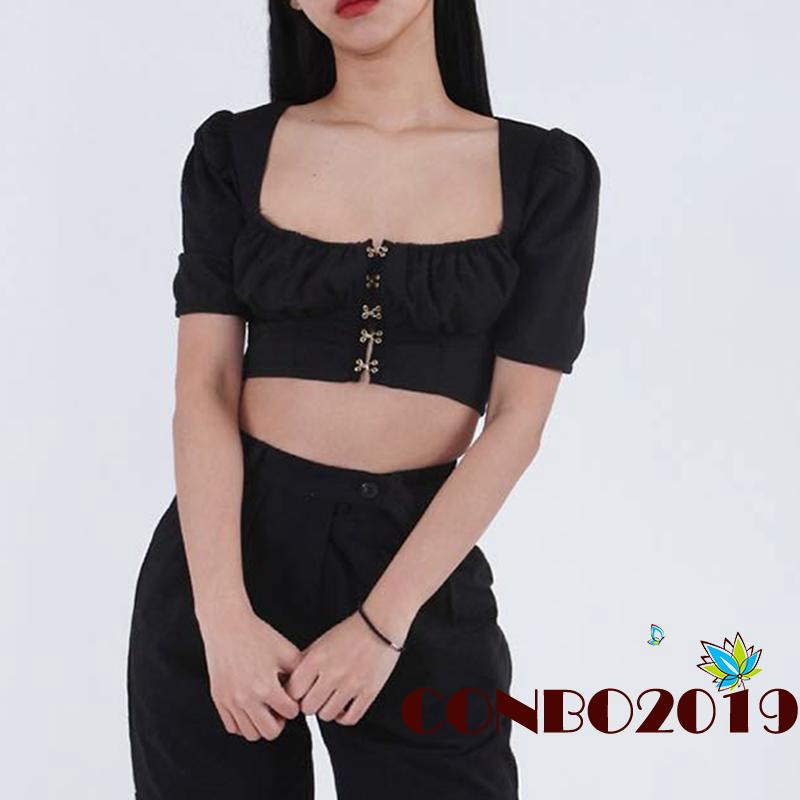 Áo croptop cổ vuông gợi cảm dành cho nữ