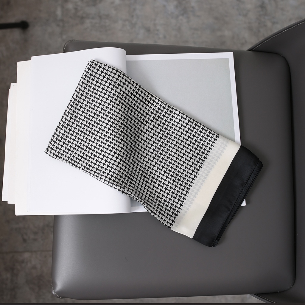 Khăn Choàng Cổ Vải Lụa Mỏng Hình Vuông Nhỏ Phong Cách Hàn Quốc Thời Trang Thu Đông Mới