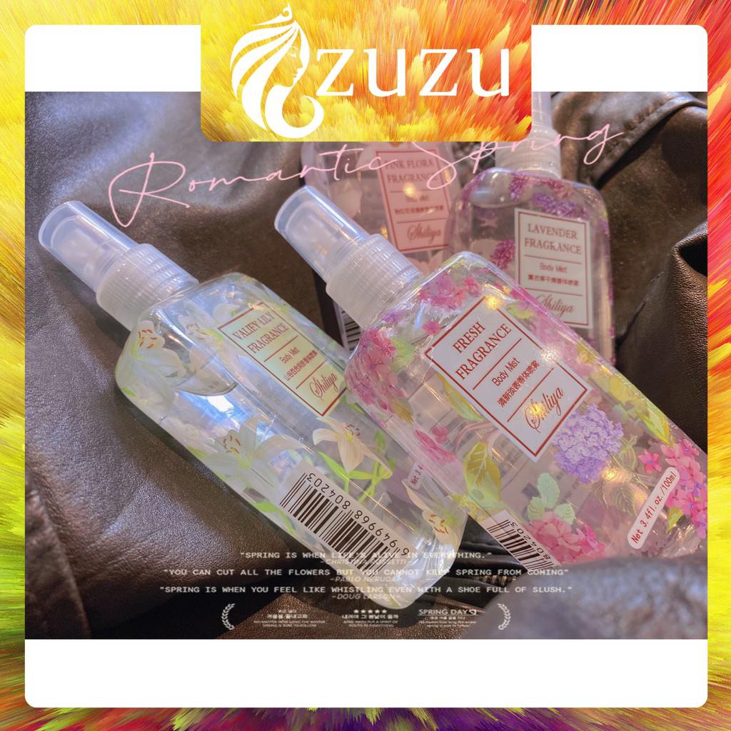 [NH02] Body Mist, Xịt Body SHILIYA NGÀN HOA 100ML Nội Địa Trung Chính Hãng | Thế Giới Skin Care