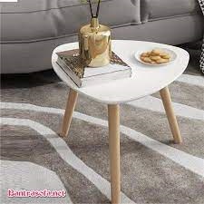 Bàn tam giác phong cách hiện đại, chân gỗ cao cấp dùng làm bàn trà cafe sofa