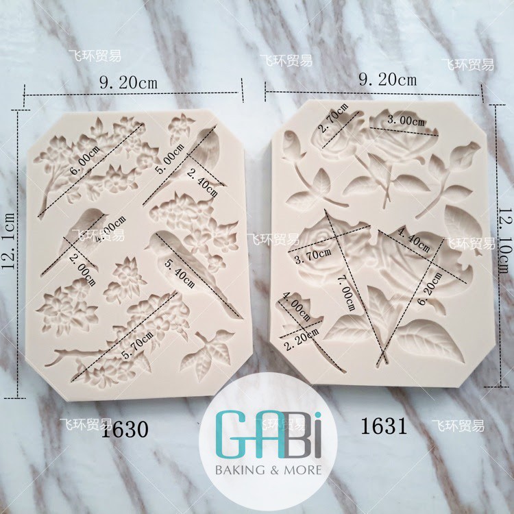 Khuôn fondant silicon chim/hoa/bướm