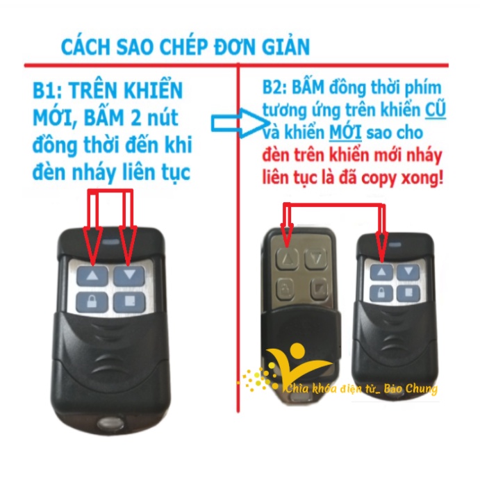 Điều khiển cửa cuốn học lệnh tần số 433mhz