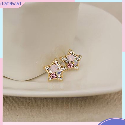 Khuyên Tai Hình Ngôi Sao Đính Đá Phong Cách Thanh Lịch Dành Cho Nữ